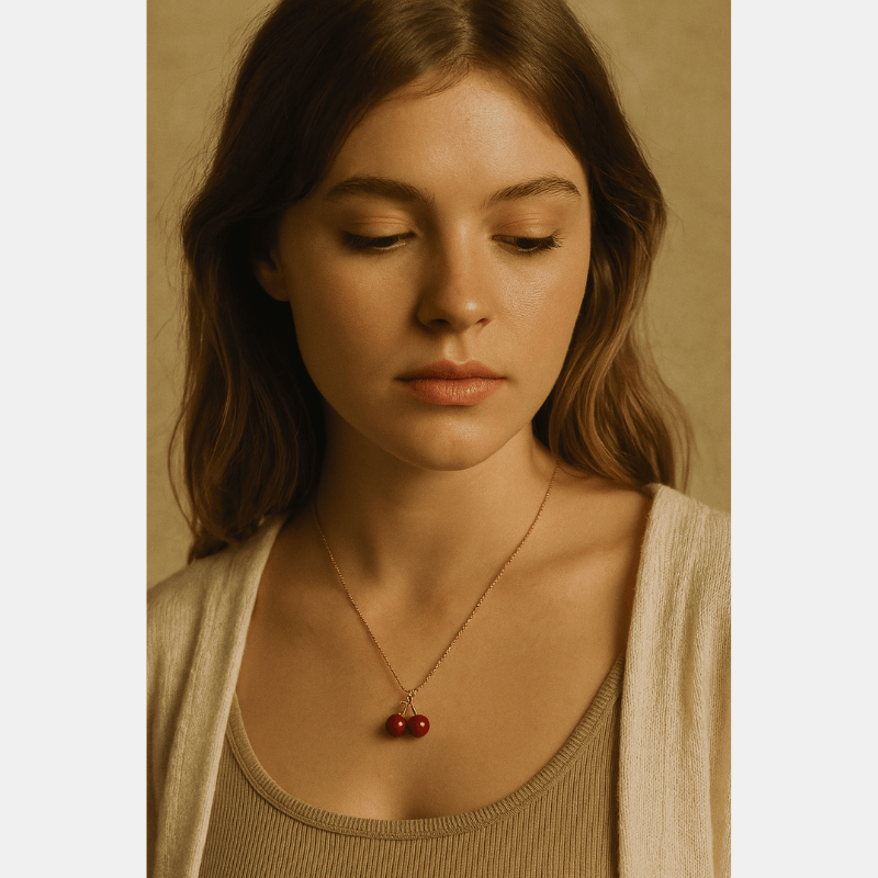 CHERRY Halsband med Körsbärshänge