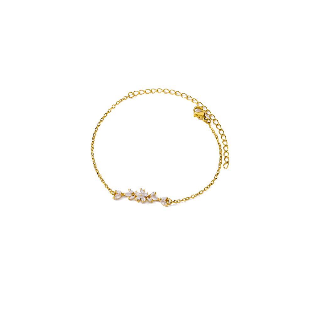 BLOOM Armband med Zirconblommor