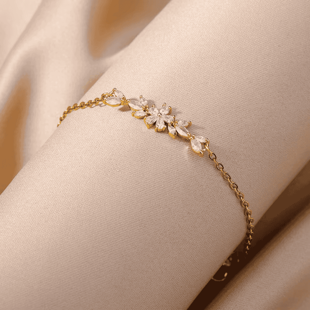 BLOOM Armband med Zirconblommor