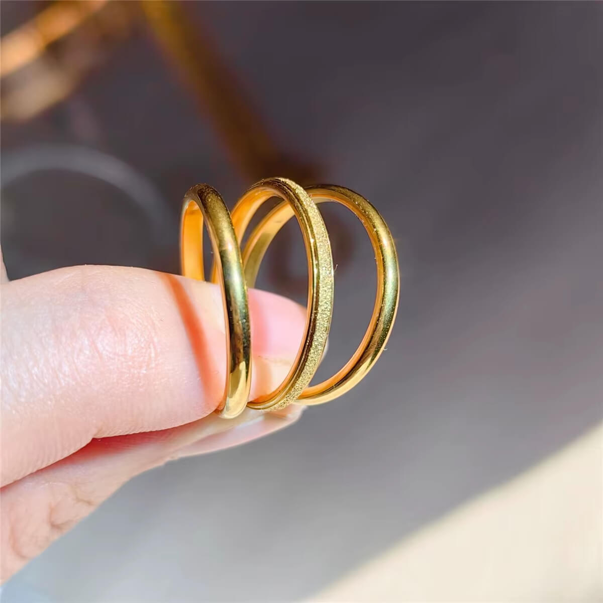 TINY 3-Pack Guldpläterade Ringar