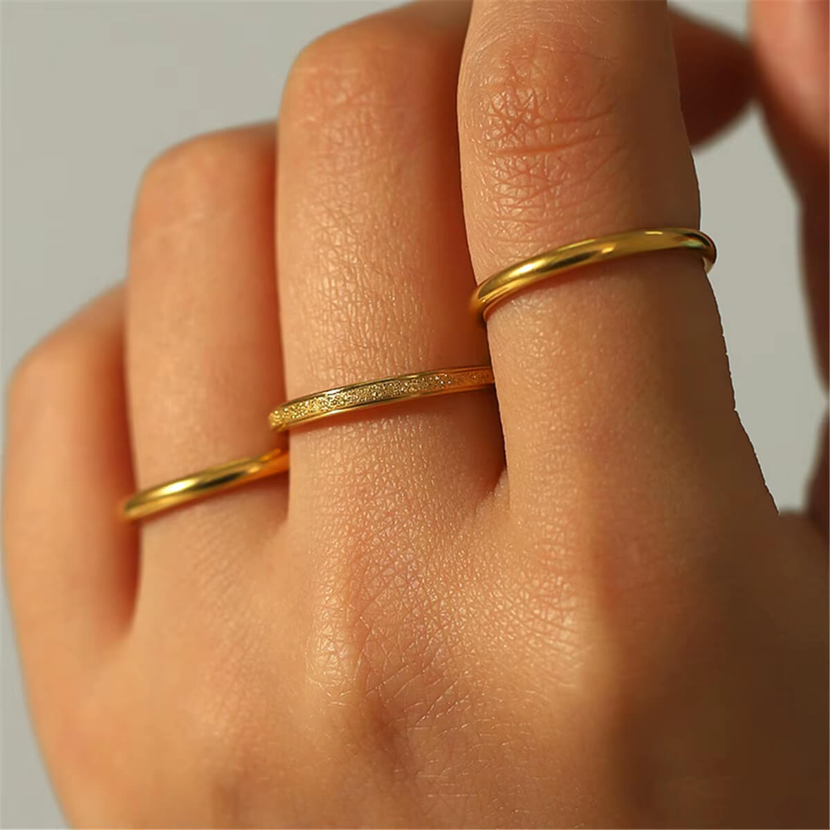 TINY 3-Pack Guldpläterade Ringar